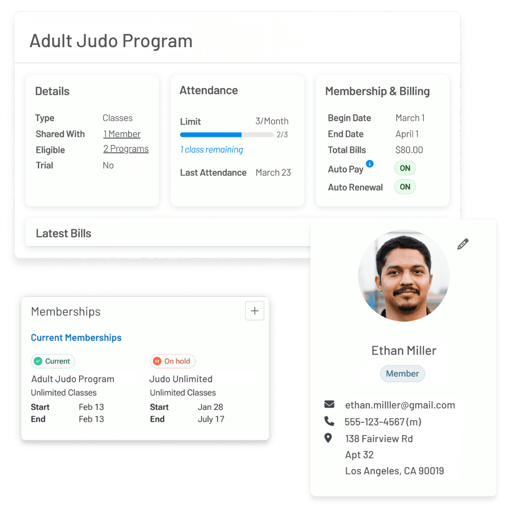 Keep classes, attendance, and memberships organized